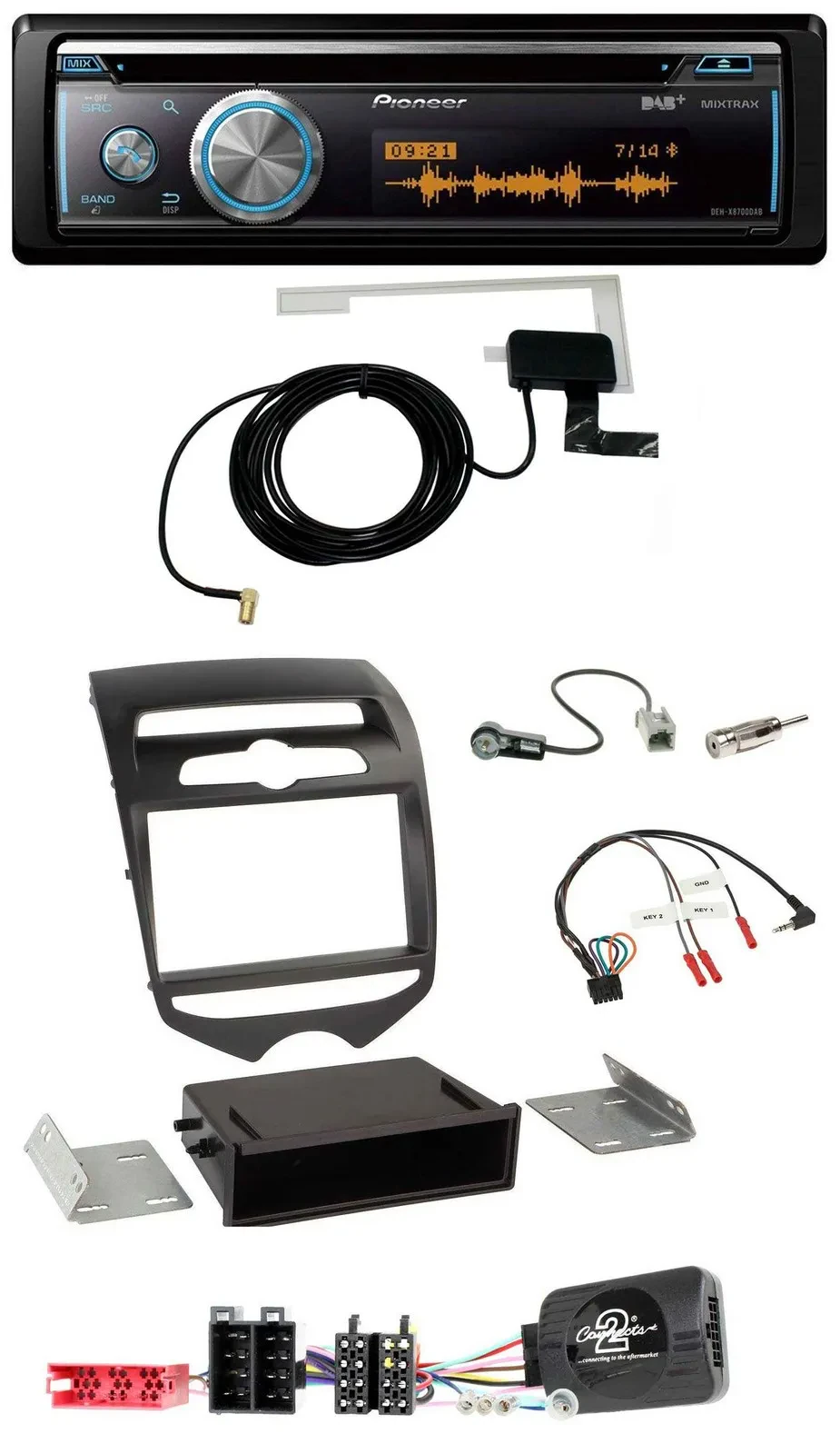 Автомагнитола для Hyundai ix20 (с 2010) Pioneer Bluetooth, DAB, USB, CD, поддержка кнопок на руле