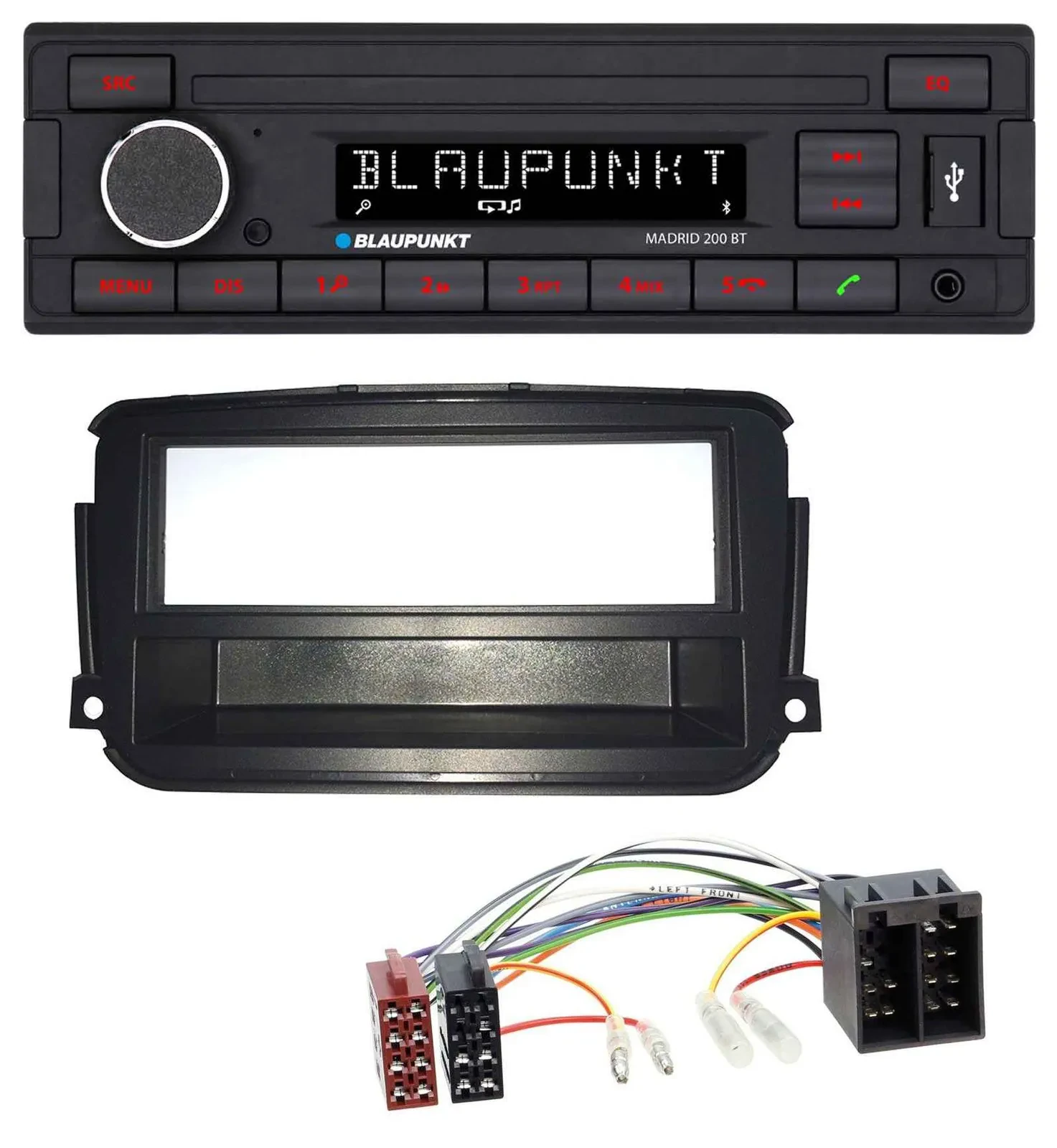 Blaupunkt USB AUX Bluetooth MP3 Autoradio für Smart ForTwo (451, ab 2010)