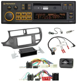 Автомагнитола для Kia Rio UB (2011–2015) Pioneer DAB, Bluetooth, USB, поддержка кнопок на руле, цвет антрацит