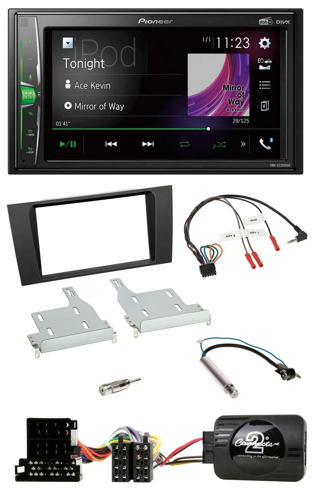 Автомагнитола для Audi A4 (1999–2001) Pioneer 2DIN DAB USB Bluetooth