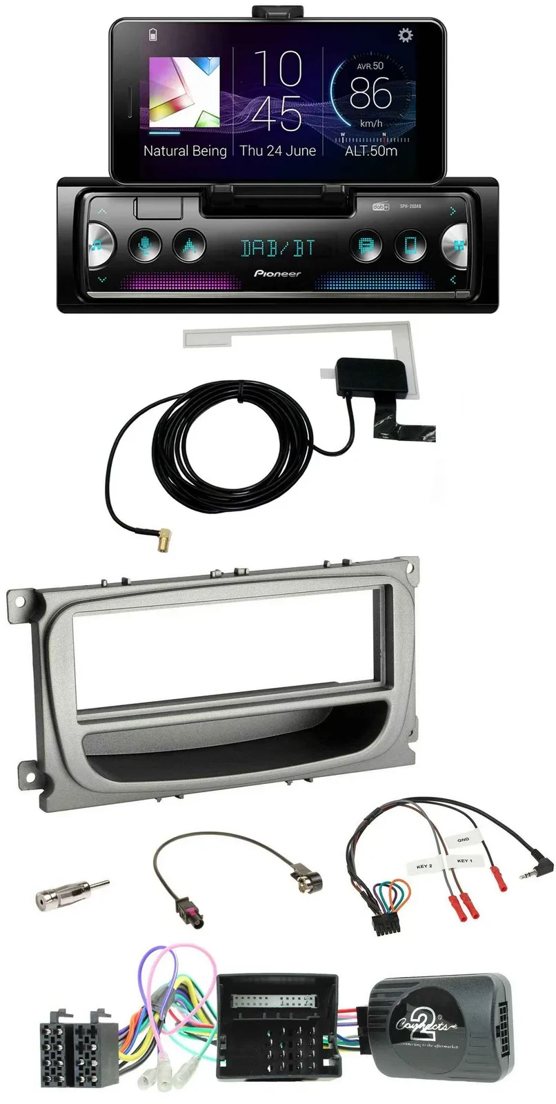 Pioneer DAB Bluetooth Lenkrad USB Autoradio für Ford S-Max Mondeo Can 07-14 Abla