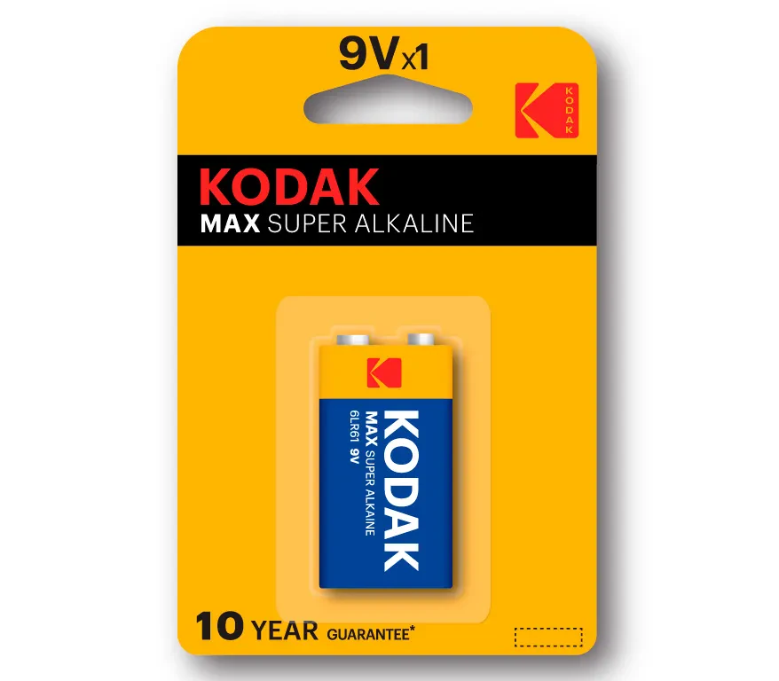 Kodak 6F22 BL-1 Батарейка 9V (крона) (10)(50) [K9VHZ-1B]