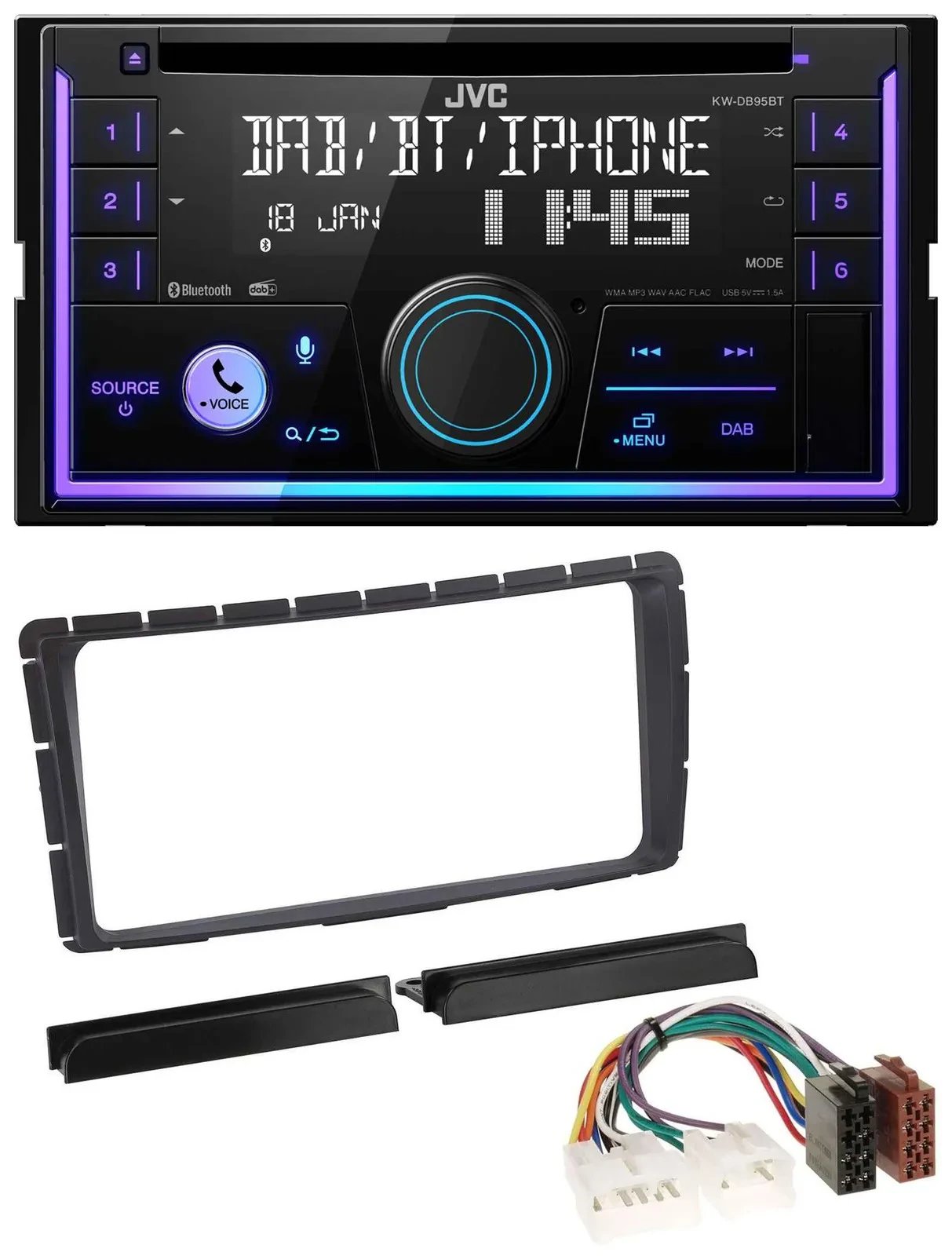 JVC MP3 USB 2DIN DAB Bluetooth CD Autoradio für Toyota Hilux (ab 2011)