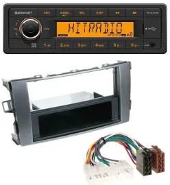 Continental 1DIN USB AUX MP3 Autoradio für Toyota Auris 07-12 anthrazit-grau