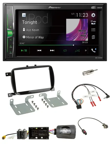 Pioneer 2DIN Lenkrad DAB USB Bluetooth Autoradio für 500 X ab 2016 Facelift Pian