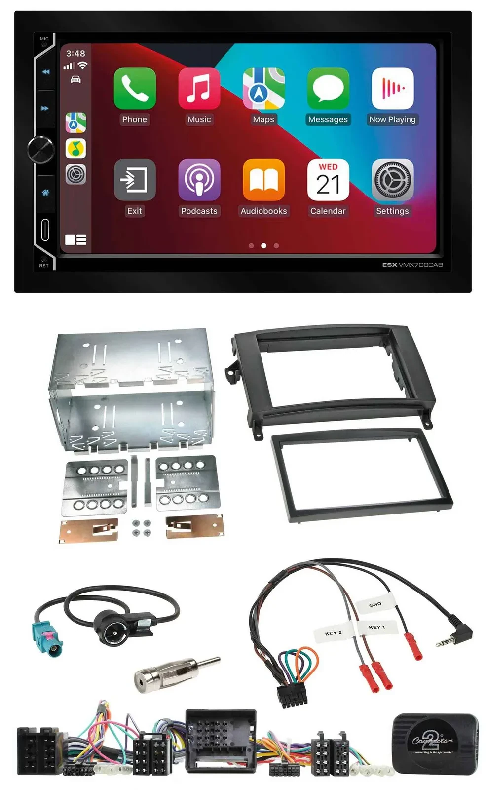 Автомагнитола ESX 2DIN DAB USB Bluetooth для Mercedes A-/B-Класс W169/T245 с поддержкой управления на руле