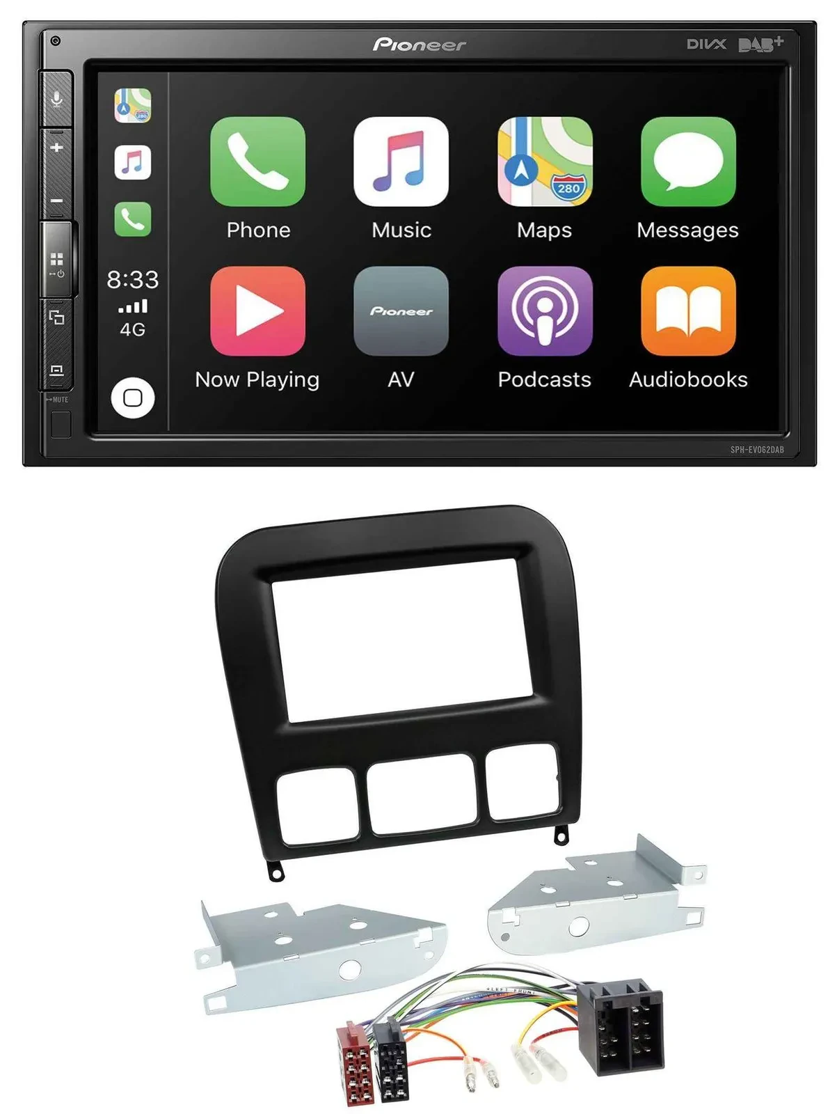 Pioneer USB MP3 DAB 2DIN Bluetooth Autoradio für Mercedes S-Klasse 1998-2005 sch