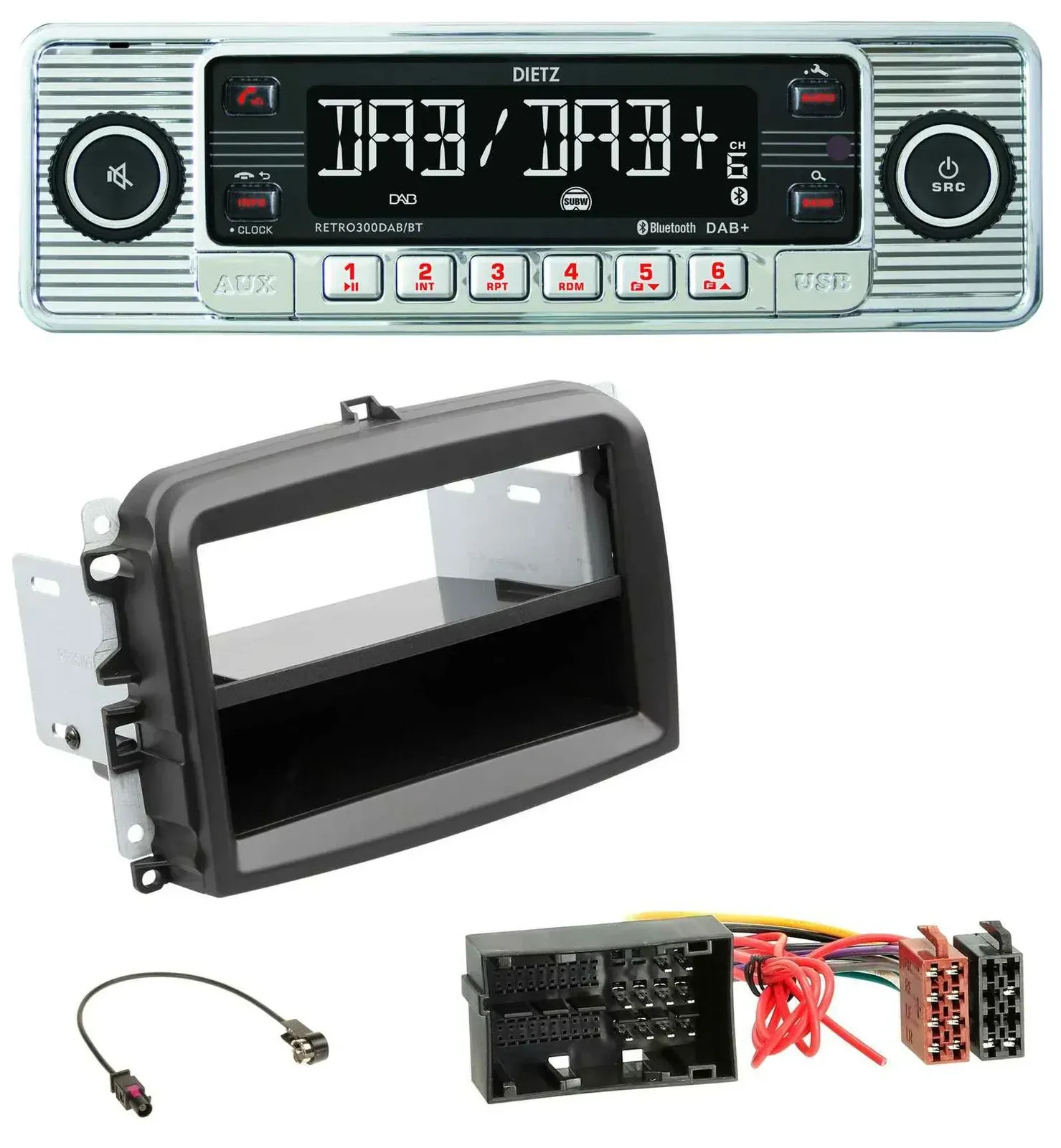 Dietz Bluetooth MP3 DAB USB Autoradio für Fiat 500 L (ab 2012)