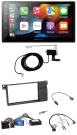 Pioneer Lenkrad USB Bluetooth DAB 2DIN Autoradio für BMW 3er E46 2002-2006 schwa