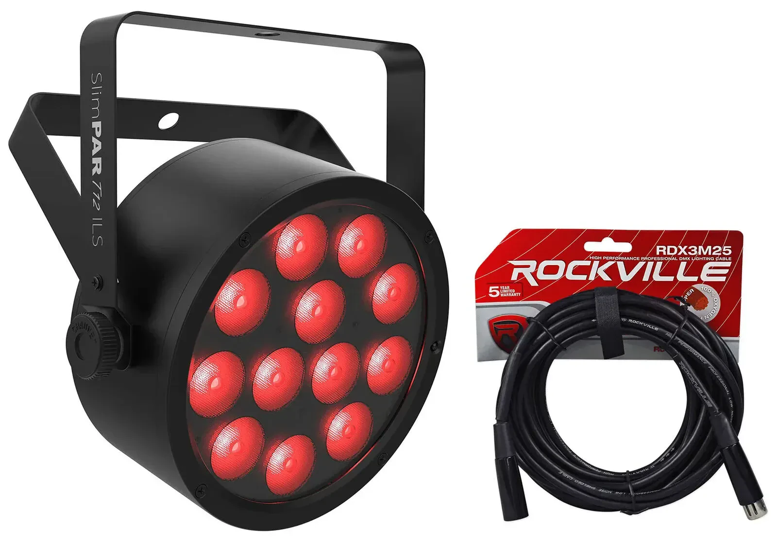 Светодиодный прибор Chauvet DJ SlimPAR T12 ILS RGB LED D-Fi USB с DMX-кабелем