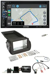 Alpine DAB TMC Bluetooth 2DIN USB Lenkrad Navigation für Citroen Nemo Peugeot Bi