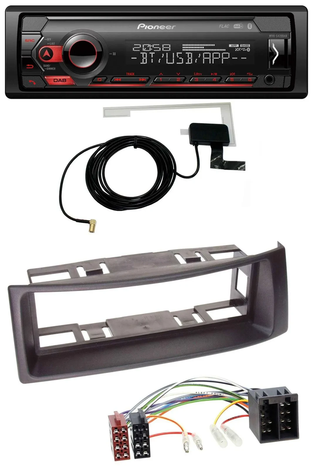 Автомагнитола Pioneer DAB, USB, MP3, Bluetooth для Renault Megane/Scenic до 2003, чёрная