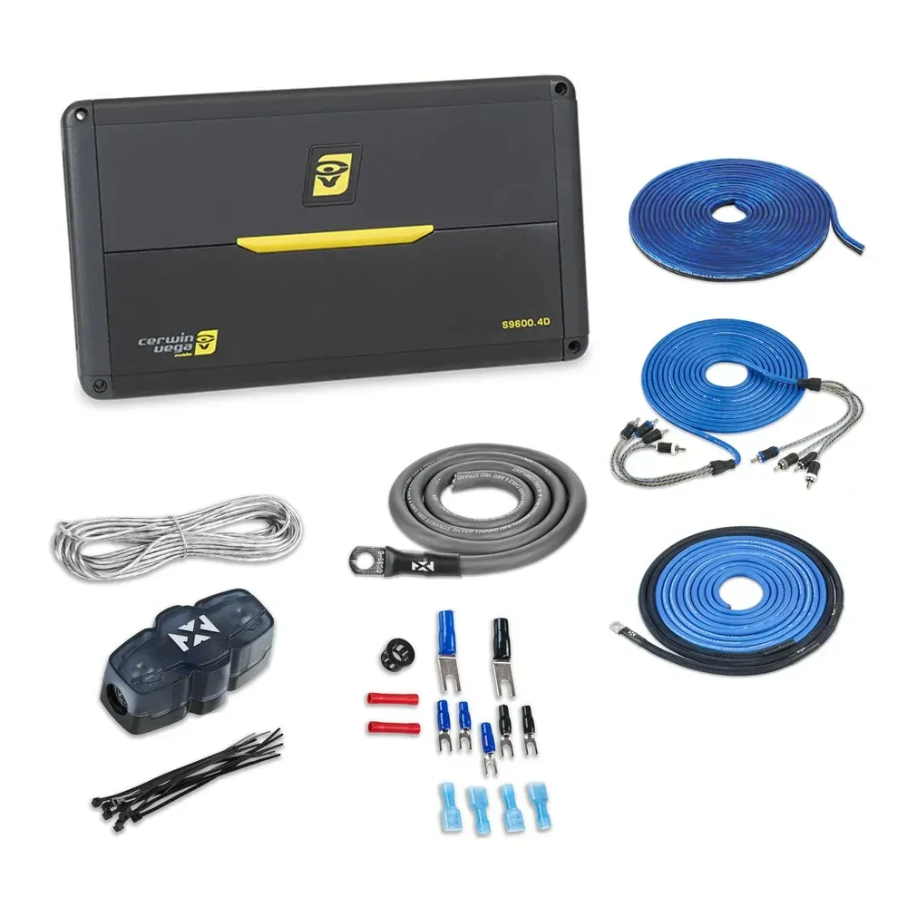 Автоусилитель Cerwin-Vega S9600.4D 4-канальный 600W (набор) с комплектом проводов 4 AWG
