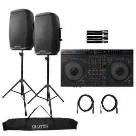 AlphaTheta DDJ-GRV6 4 Channel DJ Controller w 12" Speakers Package