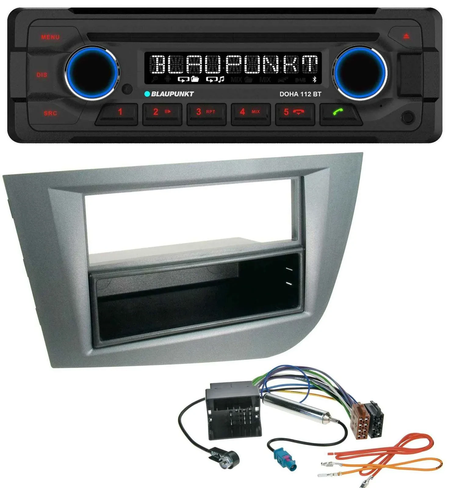 Blaupunkt AUX MP3 CD Bluetooth USB Autoradio für Seat Leon ab 05 dunkelgrau meta