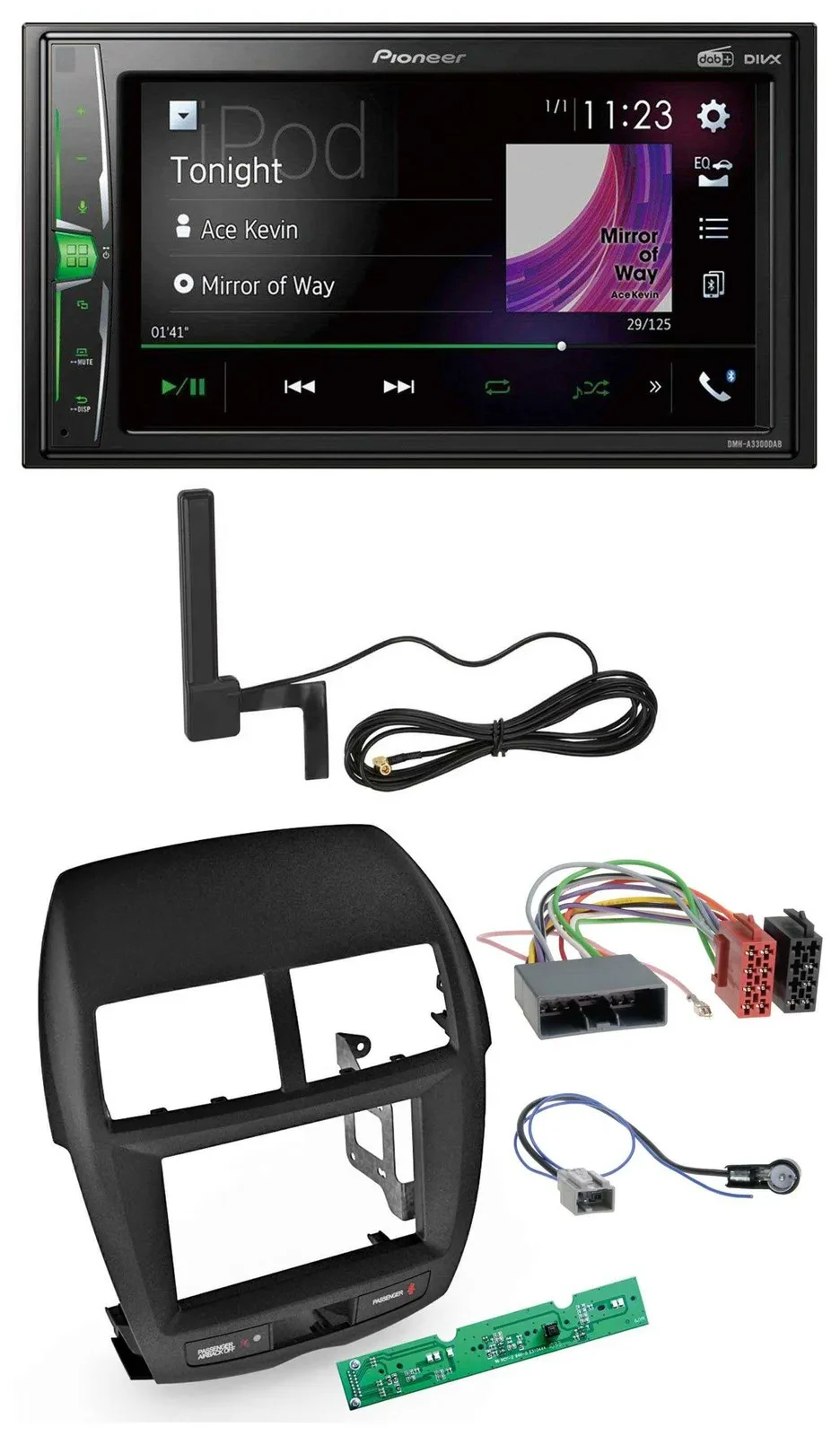 Автомагнитола Pioneer MP3 DAB AUX 2DIN Bluetooth для Mitsubishi ASX 2010–2014