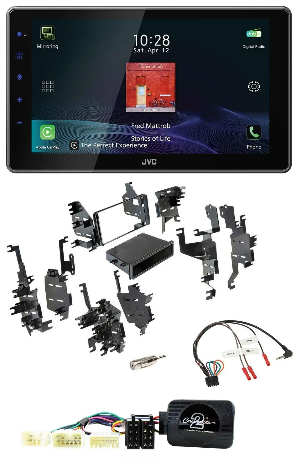 JVC DAB Lenkrad Bluetooth USB Autoradio für Toyota FJ (ab 2007)