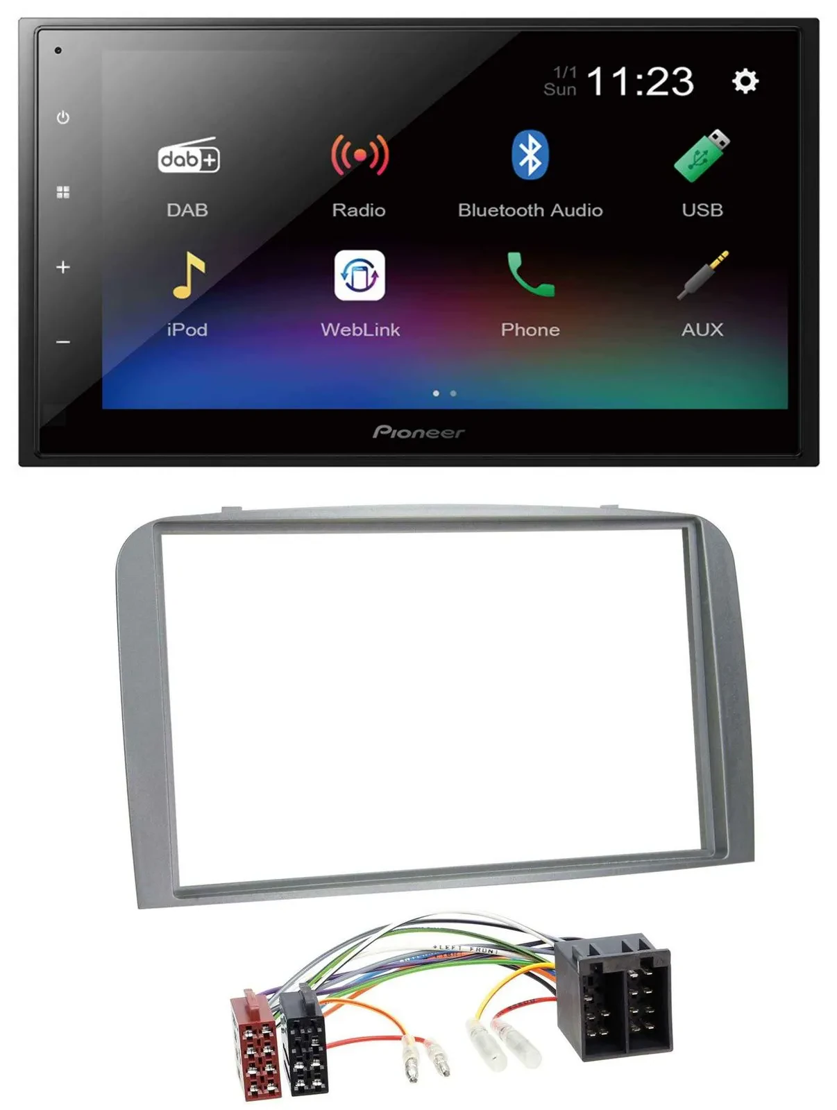 Pioneer USB Bluetooth DAB 2DIN MP3 Autoradio für Alfa Romeo 147 GT 00-10 silber
