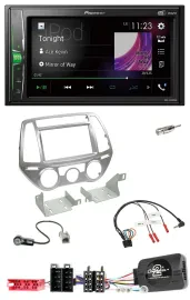 Автомагнитола Pioneer 2 DIN, DAB, USB, Bluetooth, для Hyundai i20 (2012–2014), поддержка кнопок на руле