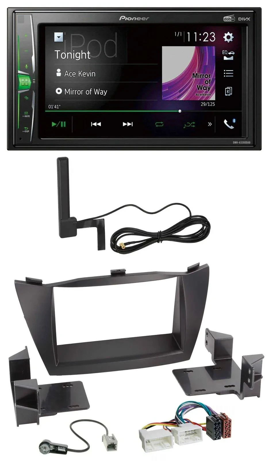 Pioneer MP3 DAB AUX 2DIN Bluetooth Autoradio für Hyundai ix35 (2010-2013)