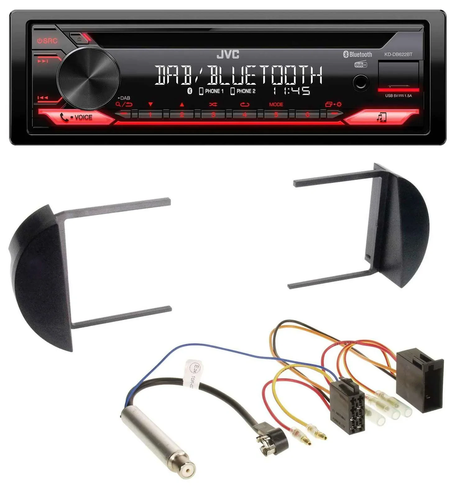 JVC CD DAB USB Bluetooth MP3 Autoradio für VW Beetle (1998-2011)