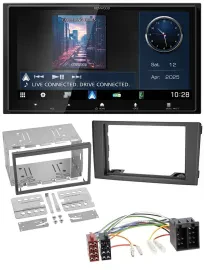 Автомагнитола Kenwood 2-DIN, Bluetooth, USB, DAB, MP3, для Iveco Daily 2006–2014, чёрная