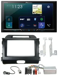 Pioneer Lenkrad Bluetooth USB 2DIN DAB Autoradio für Kia Sportage III 10-15 schw