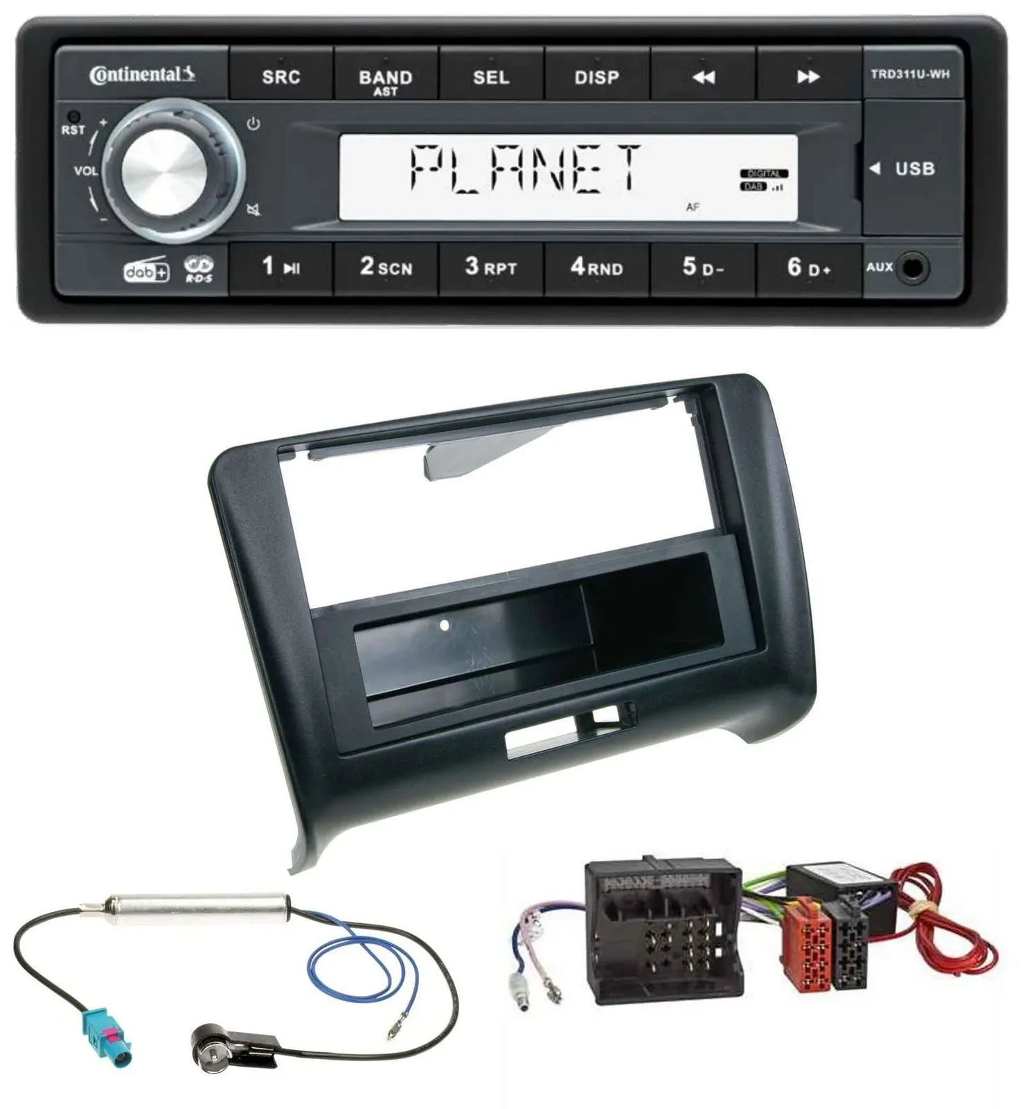 Continental MP3 AUX USB DAB 1DIN Autoradio für Audi TT 06-14 Aktivsystem Quadloc