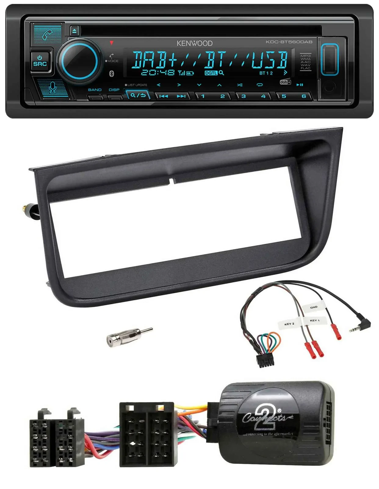 Kenwood Bluetooth DAB CD Lenkrad USB Autoradio für Peugeot 406 2002-2005