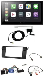 Автомагнитола Pioneer 2DIN Bluetooth DAB USB для BMW 3 Series E46 (2002–2006), черный