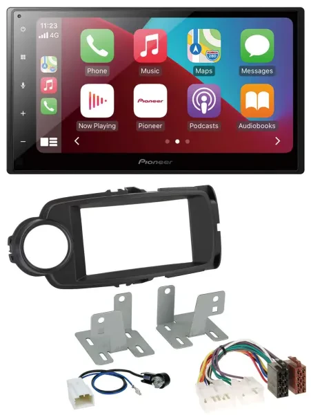 Pioneer USB MP3 DAB 2DIN Bluetooth Autoradio für Toyota Yaris 11-20 schwarz
