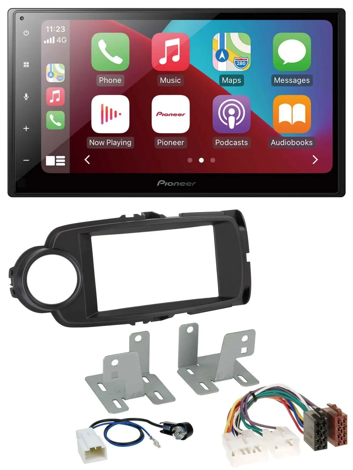 Автомагнитола для Toyota Yaris (2011–2020) Pioneer 2DIN DAB Bluetooth USB, черный