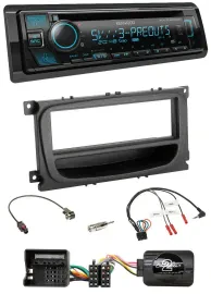 Kenwood Bluetooth USB CD Lenkrad DAB Autoradio für Ford C-Max Galaxy Focus ab 07