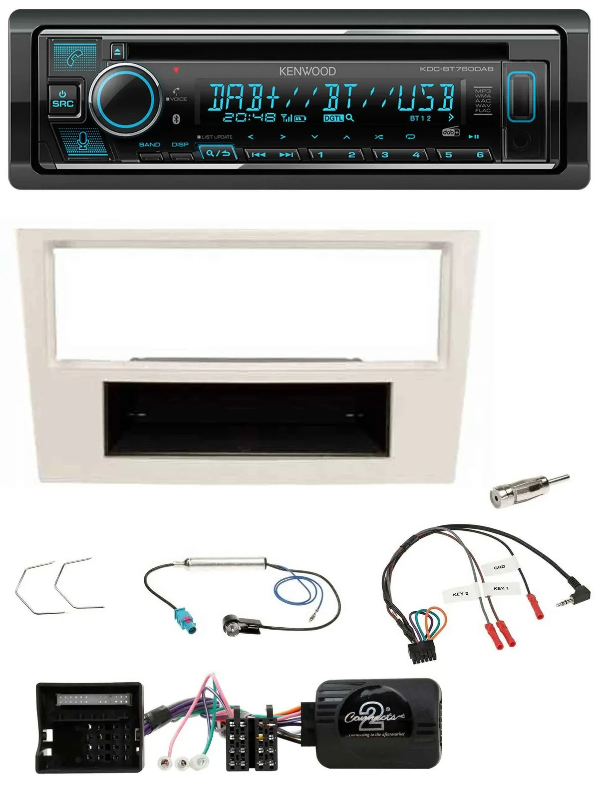 Kenwood Lenkrad Bluetooth DAB USB CD Autoradio für Opel Corsa D 2006-2008 perl-w