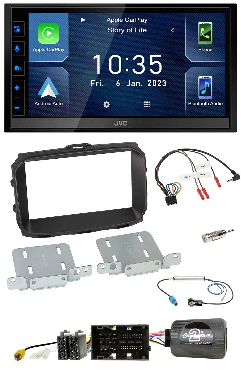 JVC DAB Bluetooth Lenkrad USB 2DIN Autoradio für Alfa Giulietta 2013-2021 940 Fa