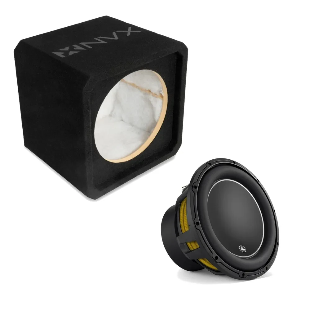 NVX NE121S Single 12" Sealed 3/4" MDF Subwoofer Enclosure w/ W6v3 Car Subwoofer