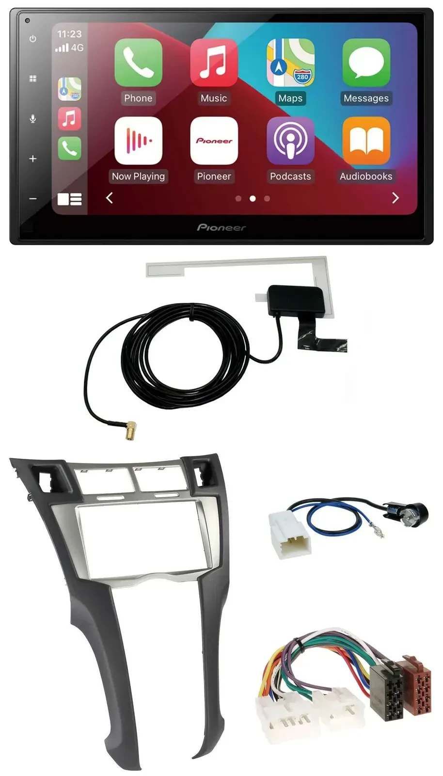 Автомагнитола Pioneer 2DIN, USB, Bluetooth, DAB, MP3 для Toyota Yaris (2007–2011)
