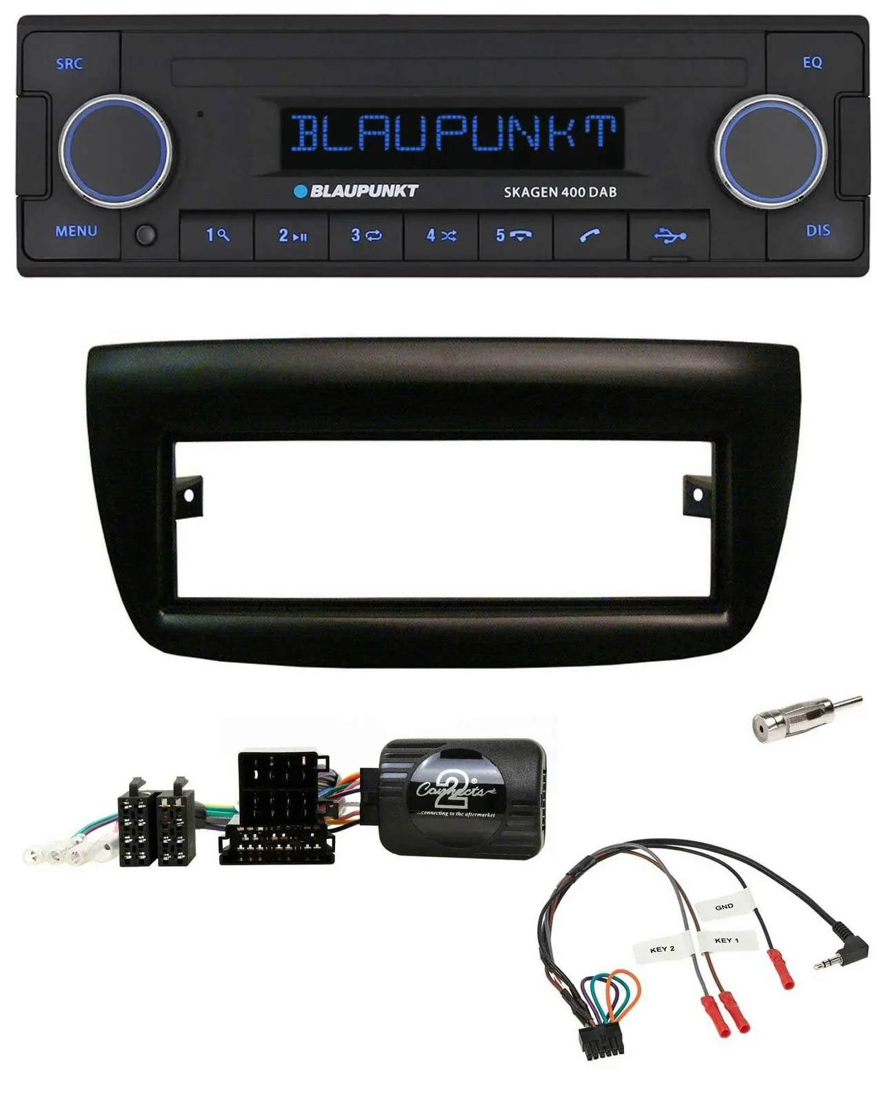Blaupunkt DAB USB Bluetooth Lenkrad Autoradio für Fiat Doblo 2012-2015 schwarz