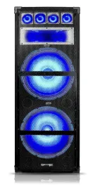 Technical Pro VRTX215LED Dual 15" 7-Way 1800 Watt Carpeted Speaker Cabinet W/LED