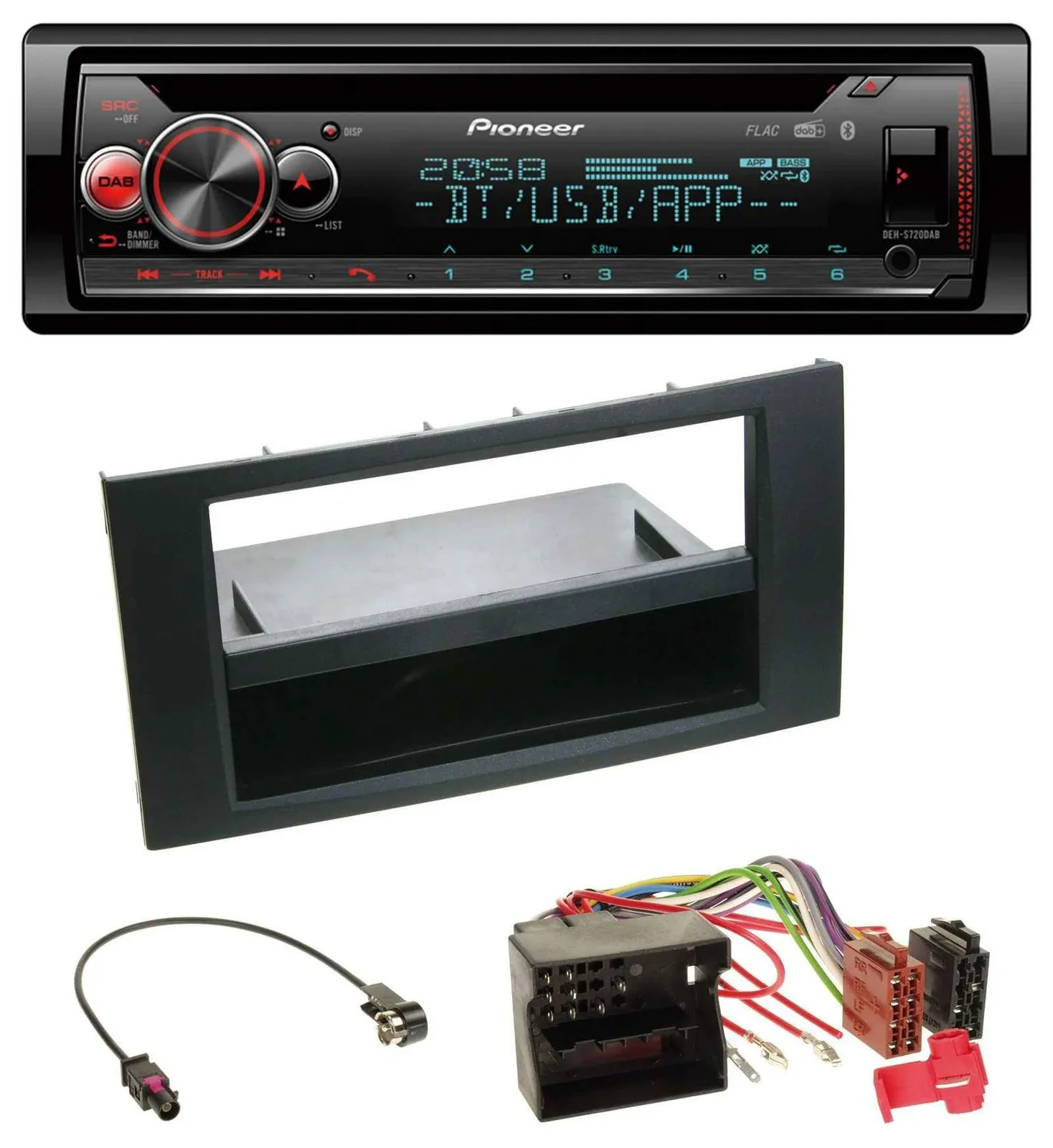 Pioneer MP3 DAB CD Bluetooth USB Autoradio für Ford Focus C-Max S-Max Galaxy 03-