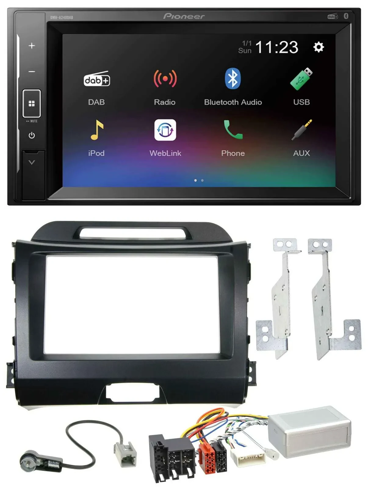 Pioneer DAB Lenkrad 2DIN Bluetooth USB Autoradio für Kia Sportage 3 10-15 Navi s