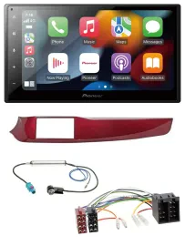 Автомагнитола Pioneer 2DIN, DAB, Bluetooth, USB, MP3 для Alfa Romeo Giulietta (2010–2013), красный глянец