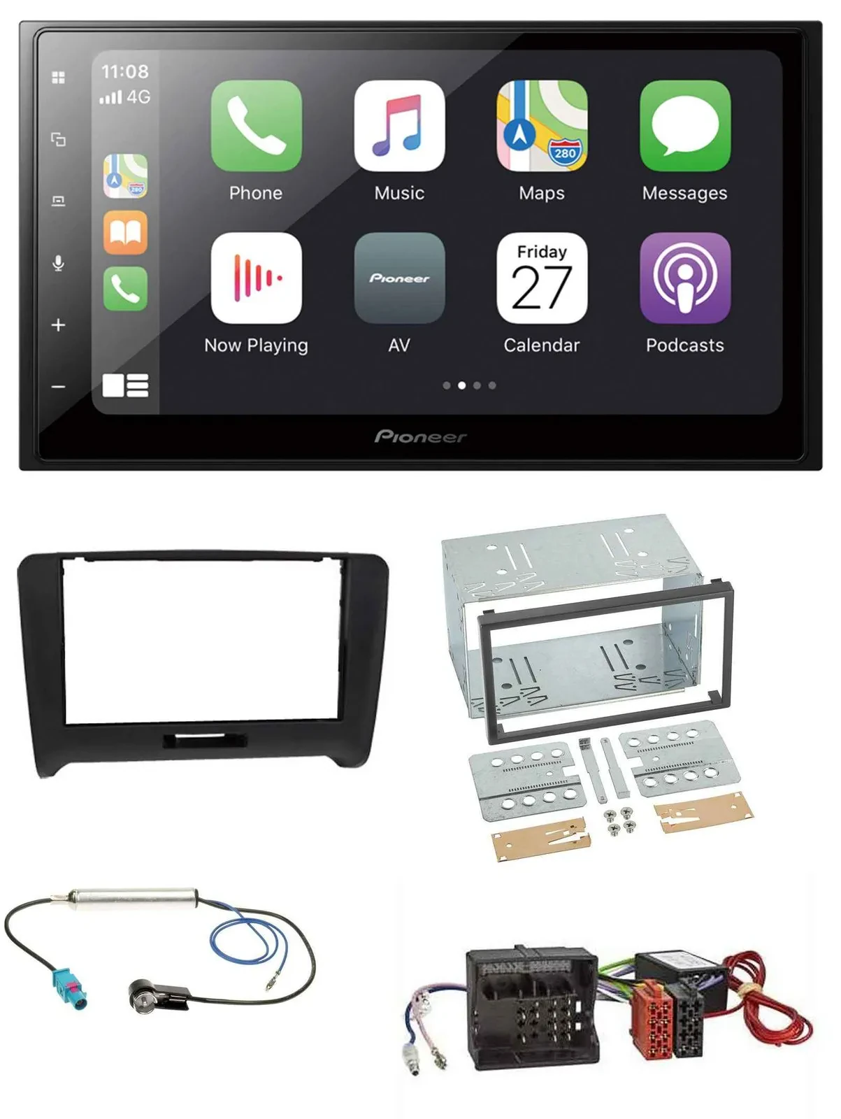 Автомагнитола для Audi TT 06–14 Pioneer 2DIN Bluetooth, DAB, USB