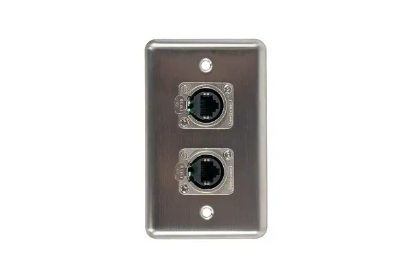 Elite Core Duplex Wall Plate w/2 Tactical Ethernet Connections D-2-2E