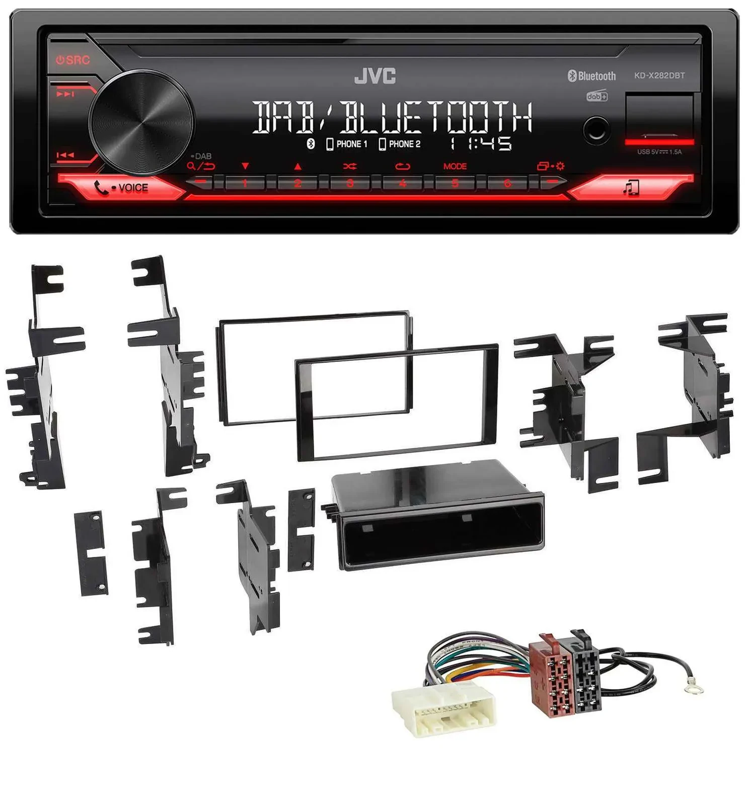 JVC Bluetooth USB DAB MP3 Autoradio für Nissan Cube ab 09 Frontier ab 13 Juke ab