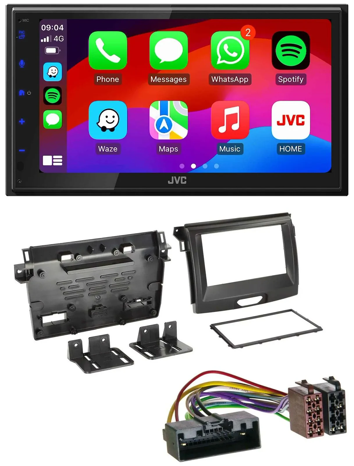 JVC Bluetooth USB MP3 2DIN DAB Autoradio für Ford Ranger 2AB ab 04/2015