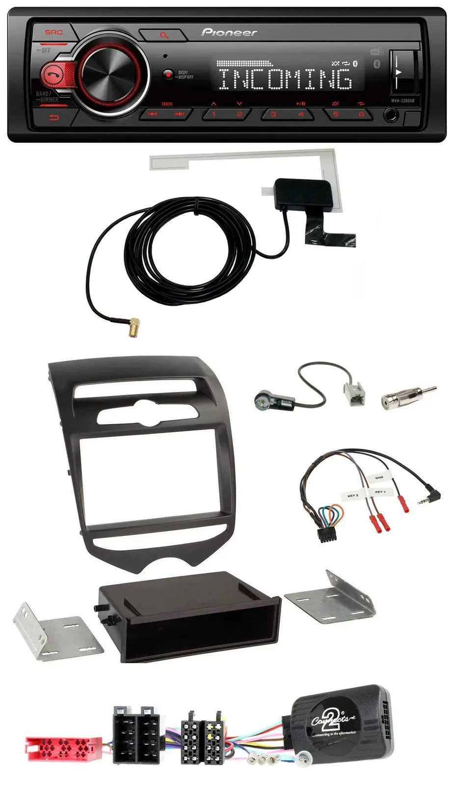 Автомагнитола Pioneer для Hyundai ix20 (с 2010), DAB, Bluetooth, USB, поддержка кнопок на руле