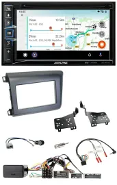 Alpine Bluetooth TMC USB DAB 2DIN Lenkrad Navigation für Honda Civic US Modelle