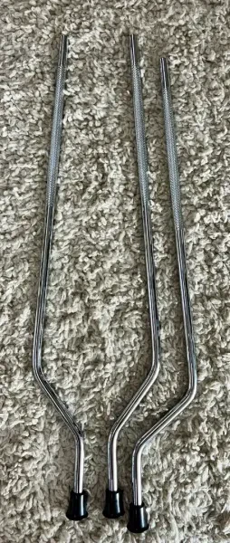 NOS DDrum Chrome Floor Tom Legs - set of 3 - 10.5mm - 24.5" long