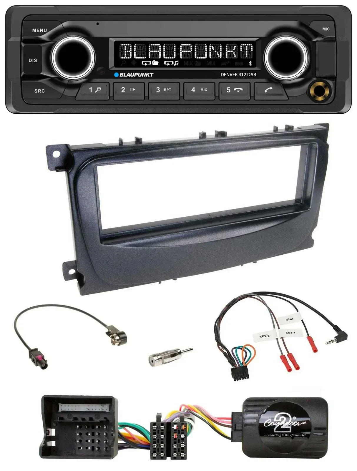 Blaupunkt Bluetooth DAB Lenkrad USB Autoradio für Ford S-Max Mondeo 07-14 schwar